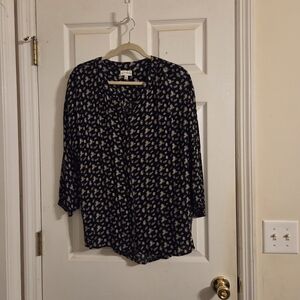 Floral Black and White Women's Top